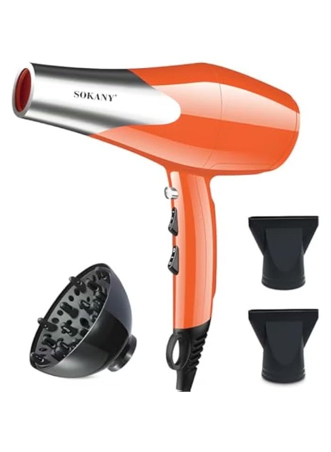 sokany SK-14007 Professional 2000W Hair Dryer SK-14007, Fast Drying Blow Dryer with 2 Speed & 2 Heat Settings, Ergonomic Hang Loop, Sleek Lightweight Design, Home & Salon Use - Image 1