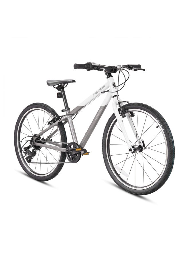 سبارتان دراجة سبارتان هايبرلايت 20 بوصة من الألمنيوم – إطار ألمنيوم 6061 فائق الخفة، نظام تروس شيمانو 7 سرعات، هندسة جيوتيك جونيور، فرامل جنوط تيكترو، إطارات 20×1.75، دراجة أطفال خفيفة الوزن | SP-3325-WHTGO-20 - Image 1