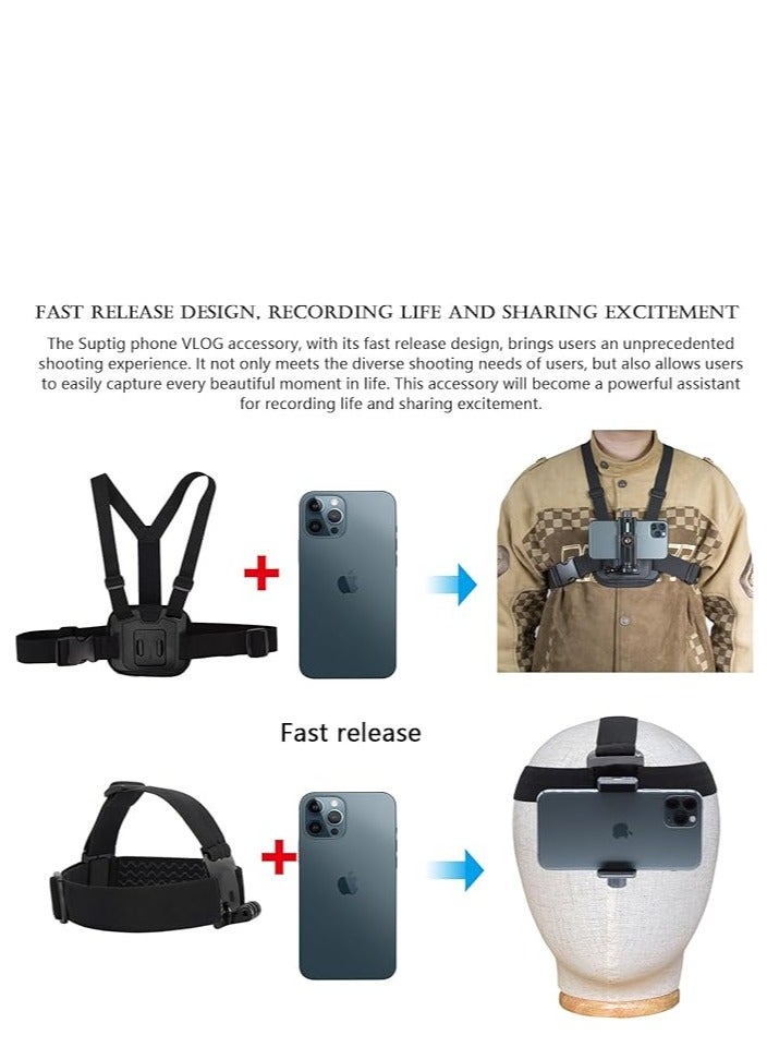 Mobile Phone Chest Mount Harness Strap Holder,Cell Phone Clip Action Camera for POV/VLOG - Image 3