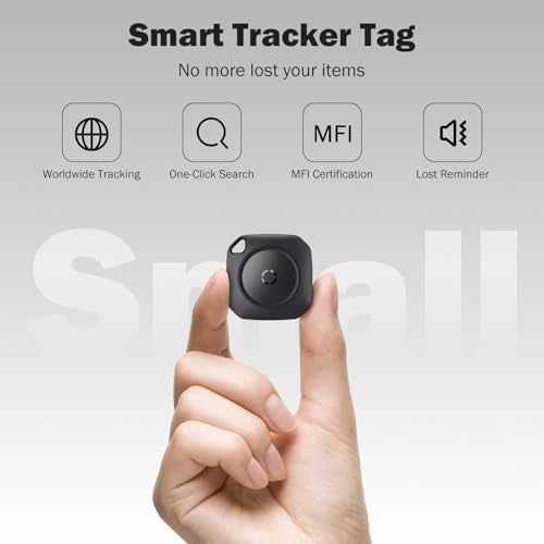 Seektain Air Tracker Tag-6 Pack, Smart Bluetooth Tracker Work with Apple Find My(iOS Only), Luggage Tracker Tag for Key, Luggage, Backpack, Suitcase, Replaceable Battery, weTag, Black - Image 2