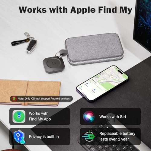 Seektain Air Tracker Tag-6 Pack, Smart Bluetooth Tracker Work with Apple Find My(iOS Only), Luggage Tracker Tag for Key, Luggage, Backpack, Suitcase, Replaceable Battery, weTag, Black - Image 4