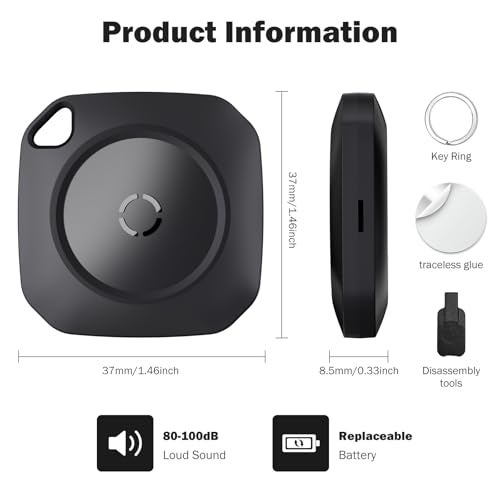 Seektain Air Tracker Tag-6 Pack, Smart Bluetooth Tracker Work with Apple Find My(iOS Only), Luggage Tracker Tag for Key, Luggage, Backpack, Suitcase, Replaceable Battery, weTag, Black - Image 3