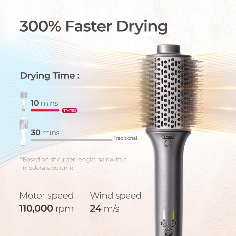 TYMO Hair Dryer Brush Blow Dryer Brush in One, Hot Air Brushes with 3 Barrels as Dryer Volumizer Straightener, Multi-Styler, 110,000 RPM High-Speed Motor Air Wrap, 200M Negative Ions for Frizz-Free - Image 3