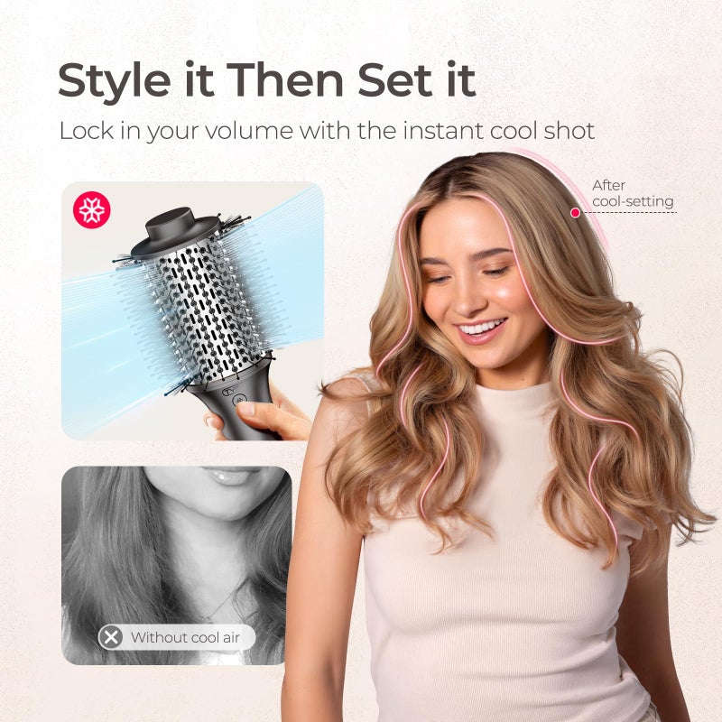 TYMO Hair Dryer Brush Blow Dryer Brush in One, Hot Air Brushes with 3 Barrels as Dryer Volumizer Straightener, Multi-Styler, 110,000 RPM High-Speed Motor Air Wrap, 200M Negative Ions for Frizz-Free - Image 4