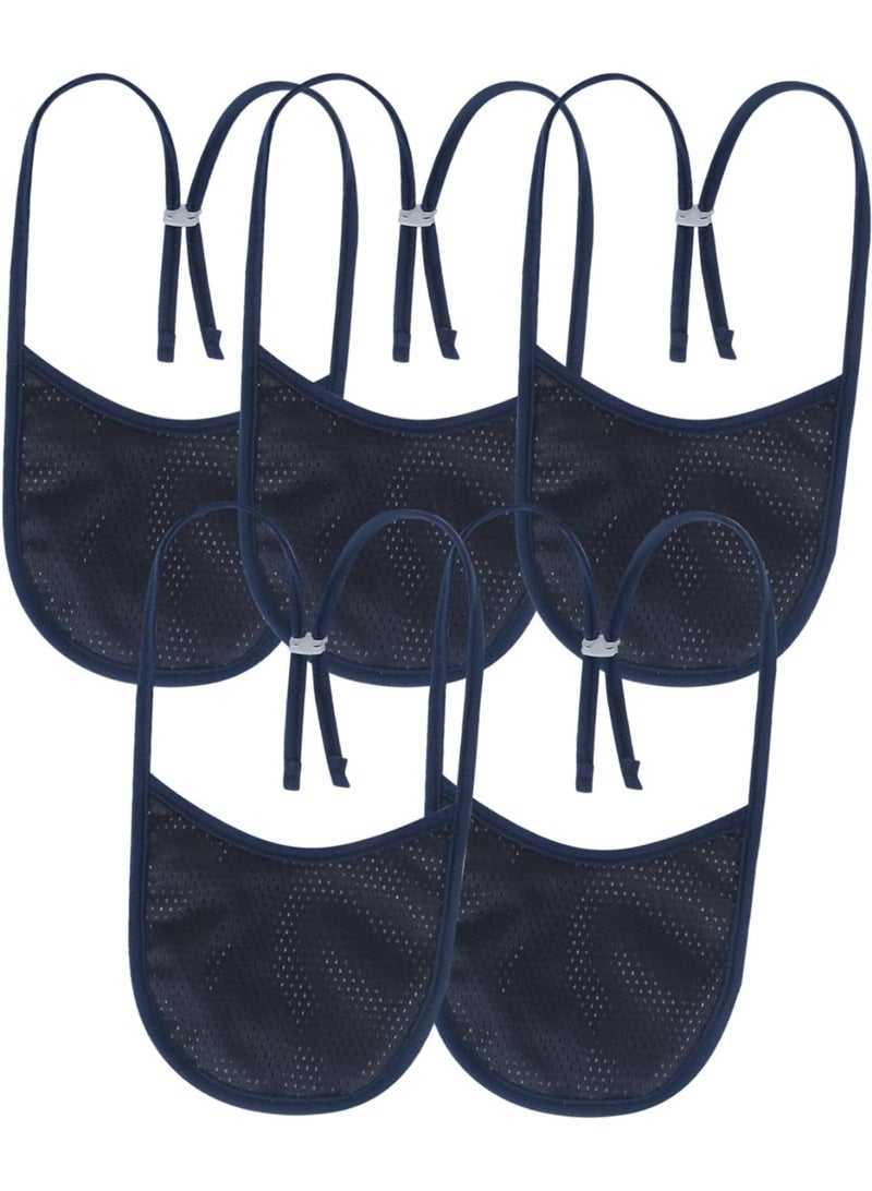 EHUSPU Tracheostomy Neck Stoma Cover,Breathable Laryngectomy Cover for Tracheotomy Care,Tracheal Care Supplies-Adjustable Neck Trachea Protector (Navy-5PCS, Large)  - Image 1