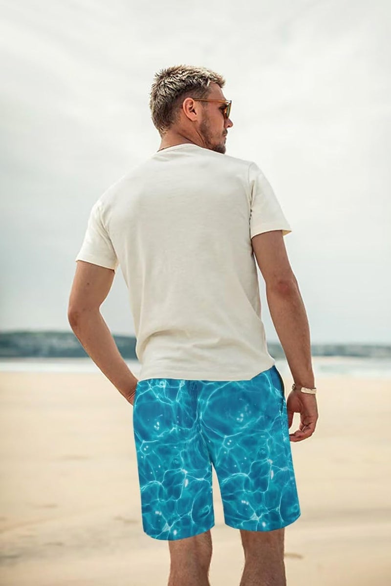 Lzzidou Men's Swim Trunks Hawaiian Bathing Mesh Lining Suit Swimsuits Beach Shorts with Pockets - Image 5