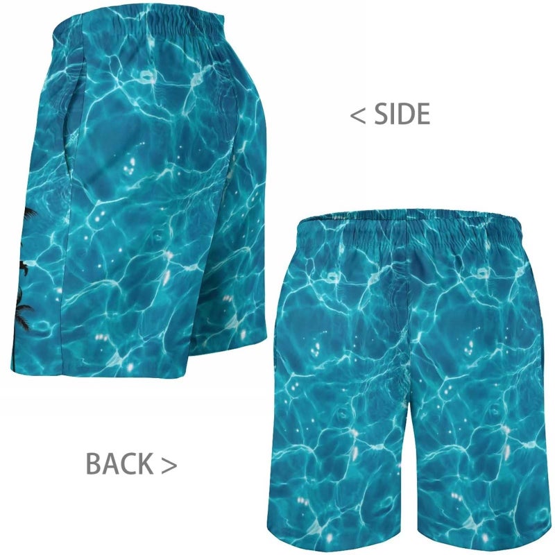 Lzzidou Men's Swim Trunks Hawaiian Bathing Mesh Lining Suit Swimsuits Beach Shorts with Pockets - Image 4