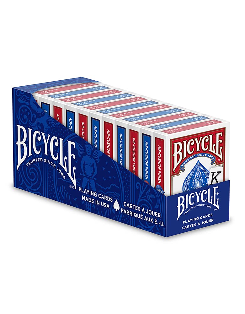 Bicycle Jumbo Index Playing Cards, 12 Pack Bulk Set of Large Print Poker Size Cards, Red & Blue Backs, for Easy Reading, Family Card Games, Classrooms, and Casino Play - Image 1