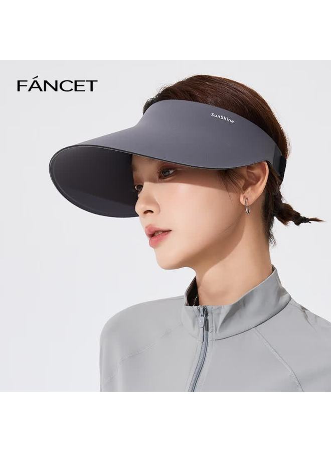 Fancet Women's Summer Seamless Integrated Visor Hat, Uv Protection Sun Hat, Casual Foldable Sunshade Cap, Space Gray - Image 1