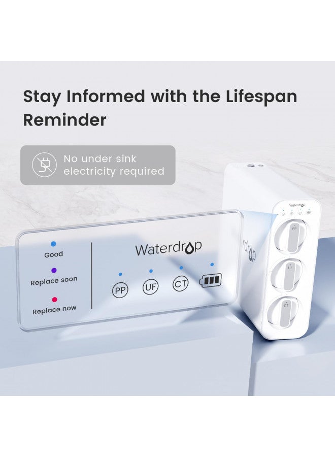 Waterdrop Waterdrop TSU 0.01m Ultra-Filtration Under Sink Water Filter System, 3-Stage High Capacity, USA Tech, Smart Panel, No Waste Water, 2 Years Lifetime  - Image 3