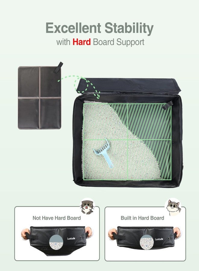 لوكس تيود صندوق فضلات القطط للسفر من لوكستود، حقيبة فضلات محمولة للقطط، حقيبة فضلات سفر للقطط بغطاء بسحاب، صندوق فضلات قابل للطي للسيارة، حقيبة فضلات قابلة للطي، بدون رائحة وسهلة التنظيف، مانعة للتسرب - Image 3