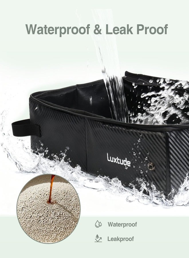 لوكس تيود صندوق فضلات القطط للسفر من لوكستود، حقيبة فضلات محمولة للقطط، حقيبة فضلات سفر للقطط بغطاء بسحاب، صندوق فضلات قابل للطي للسيارة، حقيبة فضلات قابلة للطي، بدون رائحة وسهلة التنظيف، مانعة للتسرب - Image 2