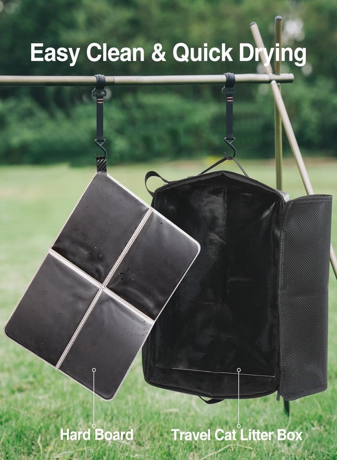لوكس تيود صندوق فضلات القطط للسفر من لوكستود، حقيبة فضلات محمولة للقطط، حقيبة فضلات سفر للقطط بغطاء بسحاب، صندوق فضلات قابل للطي للسيارة، حقيبة فضلات قابلة للطي، بدون رائحة وسهلة التنظيف، مانعة للتسرب - Image 4