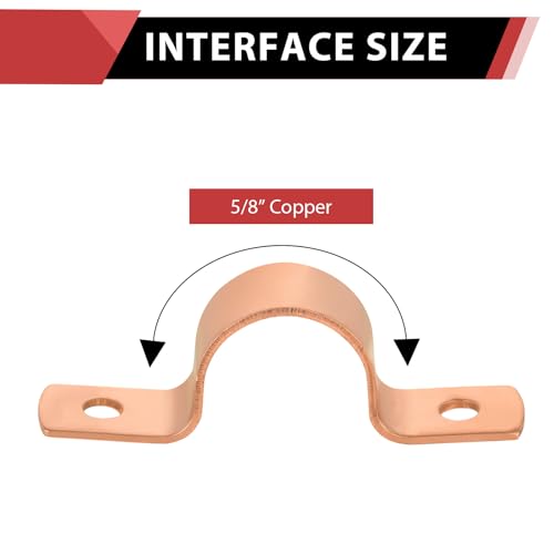 EFIELD Pro 30Pack EFIELD 58Inch Copper Pipe Straps TwoHole Clamp Mount Copper Made COPPER126 - Image 3