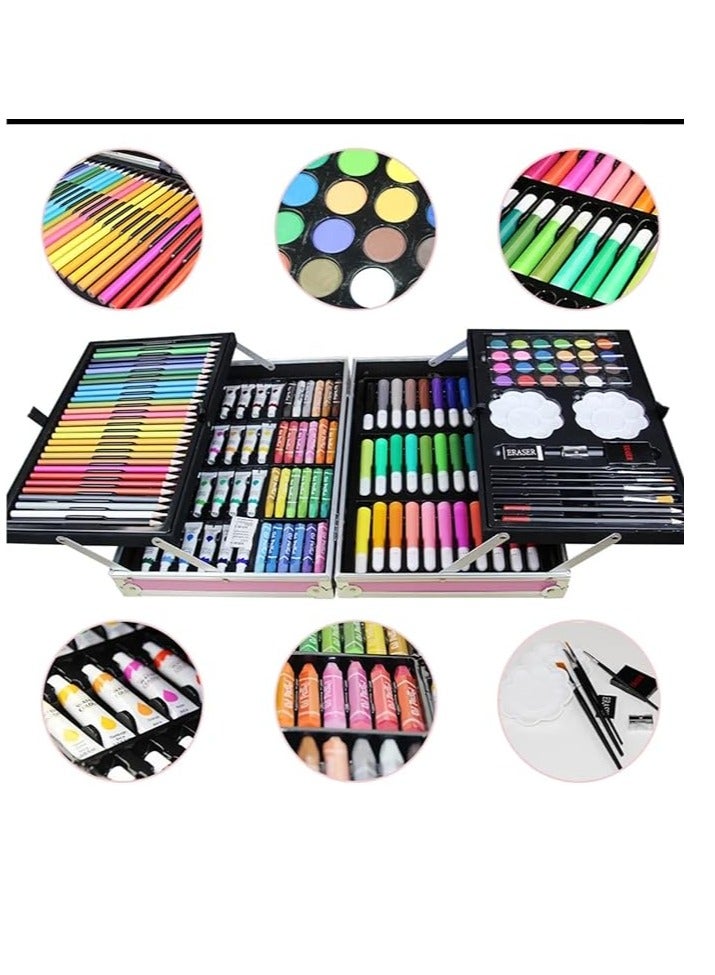 Toyartsy 145 Pcs Children Deluxe Art Drawing Set For Kids Case Studio Art And Craft Supplies Drawing And Painting Set Great Gift (Unicorn Design-Pink) - Image 2