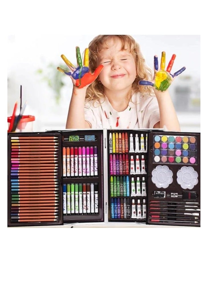 Toyartsy 145 Pcs Children Deluxe Art Drawing Set For Kids Case Studio Art And Craft Supplies Drawing And Painting Set Great Gift (Unicorn Design-Pink) - Image 3