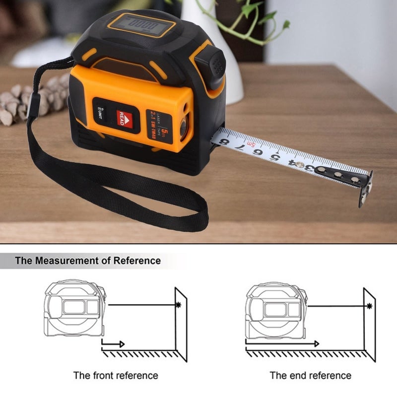 Laser Tape Measure High Accuracy ABS Housing Manganese Steel Digital Laser Measuring Tool for Construction 60m - Image 2