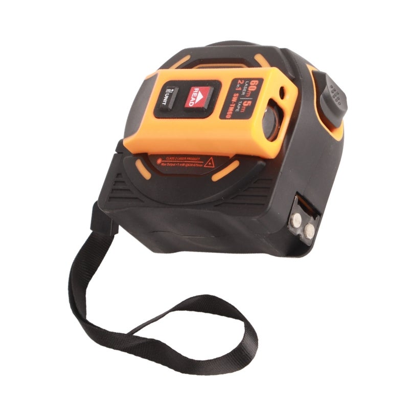 Laser Tape Measure High Accuracy ABS Housing Manganese Steel Digital Laser Measuring Tool for Construction 60m - Image 1