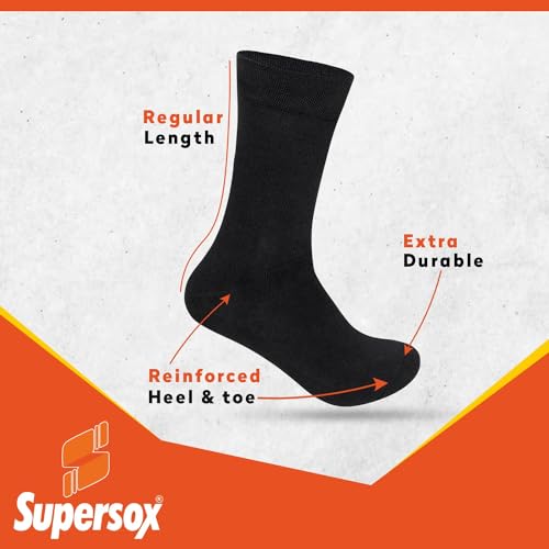 Supersox Calf Length Formal Office Socks for Man | Combed Cotton | Breathable, Moisture Absorbent & Anti-Odor | Pack of 3 - Image 3