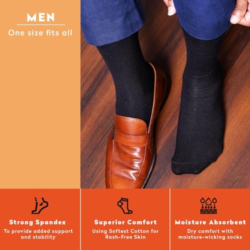Supersox Calf Length Formal Office Socks for Man | Combed Cotton | Breathable, Moisture Absorbent & Anti-Odor | Pack of 3 - Image 4