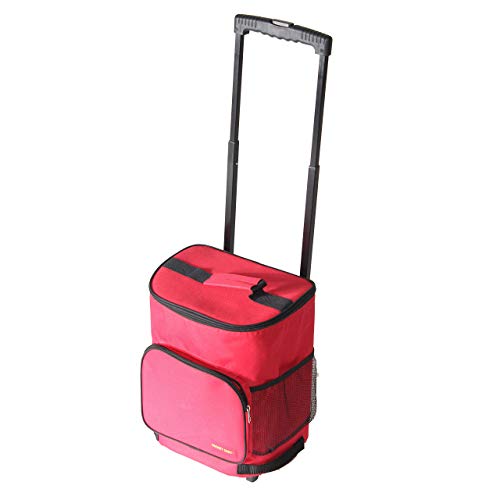 dbest products Ultra Compact Cooler Smart Cart, Red Insulated Collapsible Rolling Tailgate BBQ Beach Summer - Image 4