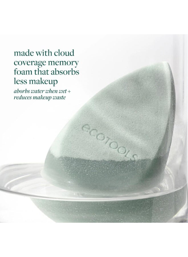 EcoTools Blurring Blender Makeup Sponge, Makeup Blending Sponge For Blurred Skin, For Liquid & Cream Foundation, Cloud Coverage Memory Foam, Eco Friendly, Latex Free, Cruelty-Free & Vegan 1 Count - Image 5