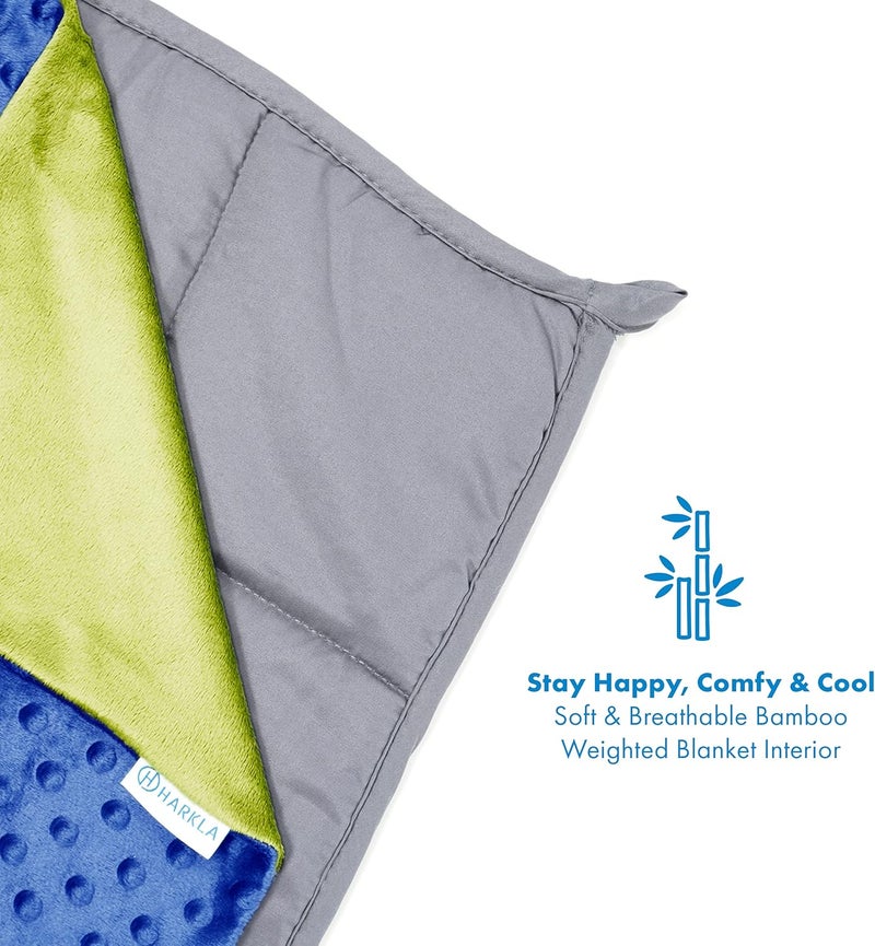 Harkla Kids Weighted Blanket - 10lb Bamboo Rayon Cooling Weighted Blanket for Kids - Washable Minky Cover and Glass Beads Filled Weighted Inner - Designed for Sensory Seekers Weighing 70lb to 90lb - Image 5