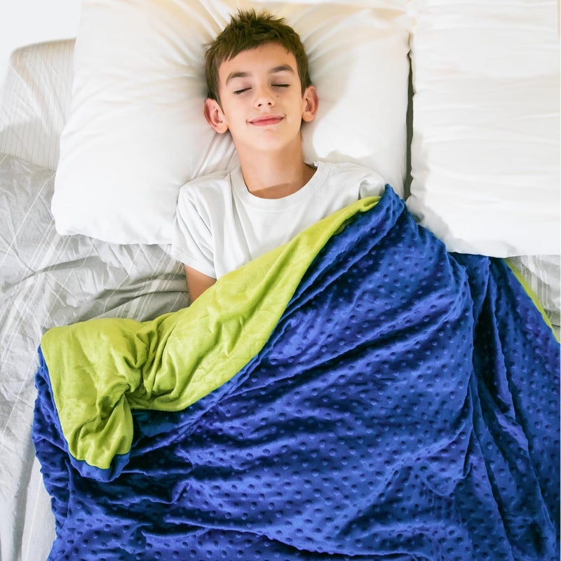 Harkla Kids Weighted Blanket - 10lb Bamboo Rayon Cooling Weighted Blanket for Kids - Washable Minky Cover and Glass Beads Filled Weighted Inner - Designed for Sensory Seekers Weighing 70lb to 90lb - Image 1