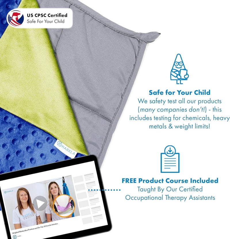 Harkla Kids Weighted Blanket - 10lb Bamboo Rayon Cooling Weighted Blanket for Kids - Washable Minky Cover and Glass Beads Filled Weighted Inner - Designed for Sensory Seekers Weighing 70lb to 90lb - Image 4