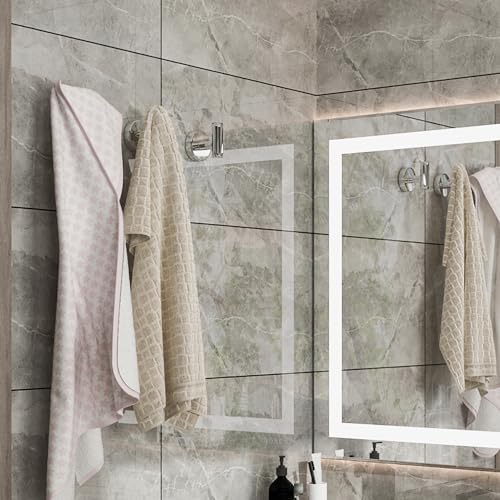 Homagic 4 Pack Bath Towel Hooks, Wall Mount Towel Holder Chrome Finish Towel Rack, Heavy Duty Robe Coat Loofah Hooks for Shower, Kitchen,Hotel, Pool Tile, Brick Modern Style Decor Wall Hooks - Image 5
