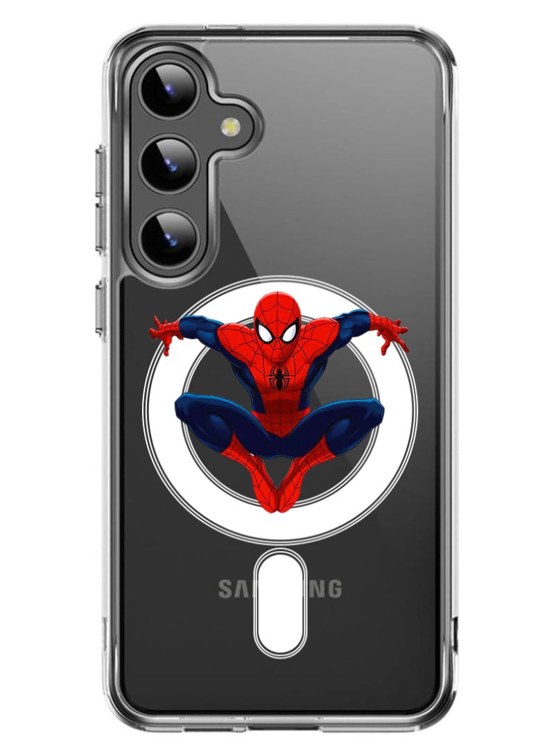 Theodor Magnetic Case for Samsung Galaxy S24 6.2-inch Compatible with MagSafe Wireless Charging, Shockproof Phone Bumper Cover Spiderman 1 - Image 1