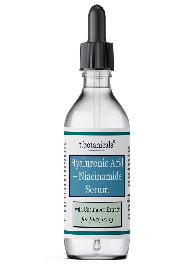 t.botanicals Pure Hyaluronic Acid and Niacinamide Serum with Cucumber Extract 2/4/8 oz. Minimize Pores Helps to Eliminate Fine Lines Plumping Anti-Aging Face Skin Intense Hydrating and Moisturizing (4 oz.) - Image 1