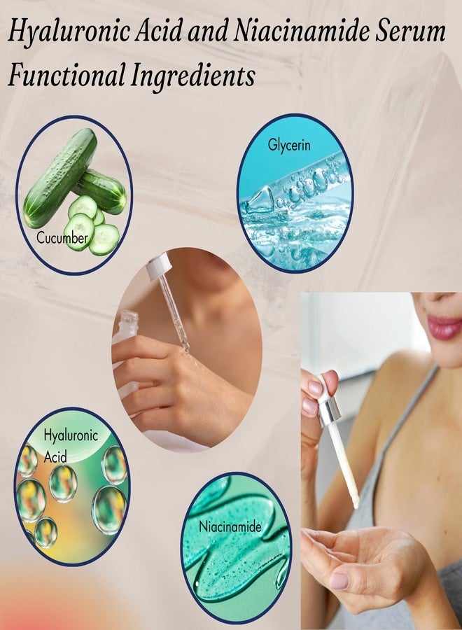 t.botanicals Pure Hyaluronic Acid and Niacinamide Serum with Cucumber Extract 2/4/8 oz. Minimize Pores Helps to Eliminate Fine Lines Plumping Anti-Aging Face Skin Intense Hydrating and Moisturizing (4 oz.) - Image 5