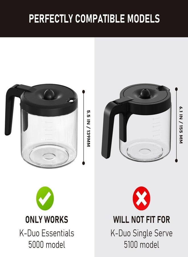 Colidier 12-Cups Coffee Pot Replacement Compatible with Keurig 5000 K-Duo Essentials & K-Duo Essentials Hot & Cold Brewer Models (NOT Fit K-DUO 5100 Single Server Model) - Image 2