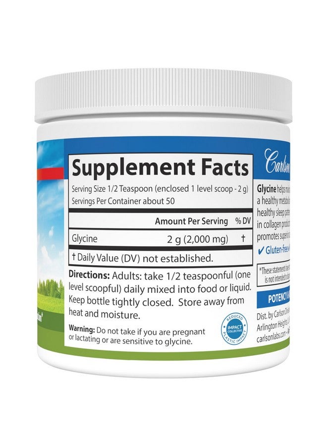 Carlson مسحوق الجلايسين من كارلسون لابز، 100 جرام - Image 2