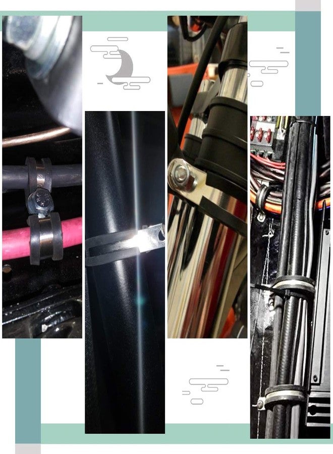 Keadic 20Pcs 1/2" (12mm) Cable Clamp Rubber Wire Clamps Stainless Steel Rubber Cushioned Insulated Clamps - Image 5