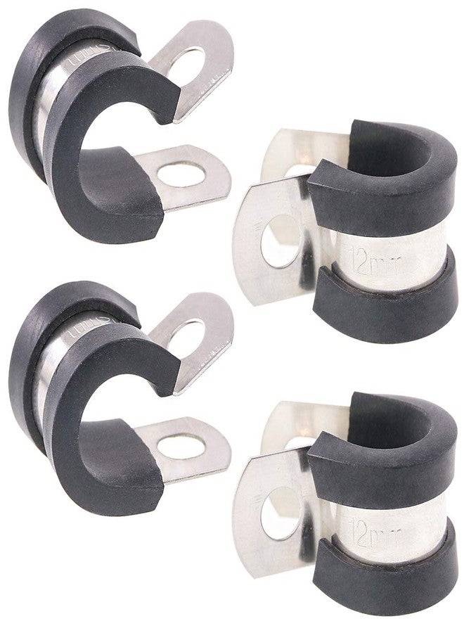 Keadic 20Pcs 1/2" (12mm) Cable Clamp Rubber Wire Clamps Stainless Steel Rubber Cushioned Insulated Clamps - Image 1