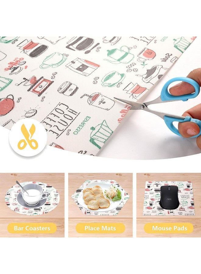 Kuber Industries Shelf Liner | 5 Meter EVA Kitchen Cabinet Shelf Mat | Anti-Slip Bathroom Mat | Fridge Mat | Table Mat | Coffee House Print Wardrobe Mat | White - Image 5