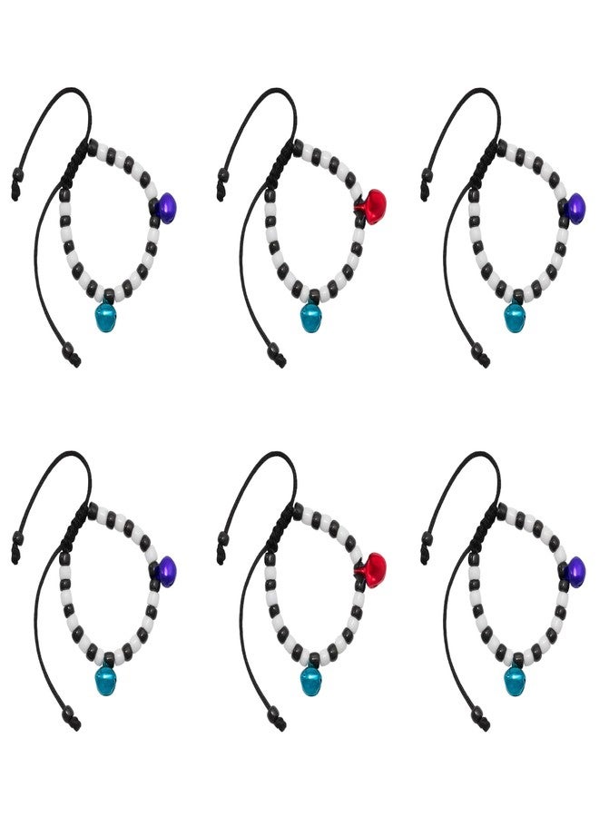 Kailash Creation Baby Nazariya Bracelets Kada for Newborn Boys & Girls (0–5 Years) | Adjustable Black & White Beads Thread | Baby Shower, Birth, Naming Ceremony & Mundan Function (Multicolor Bells, Pack of 6) - Image 1