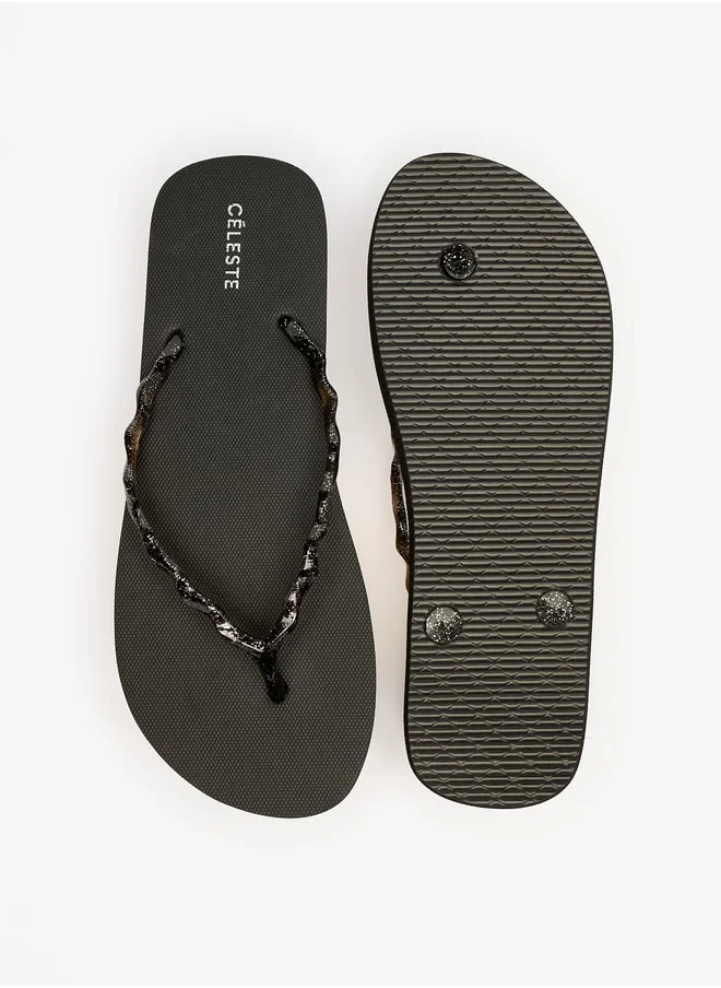 سيليست Women's Textured Flip Flops