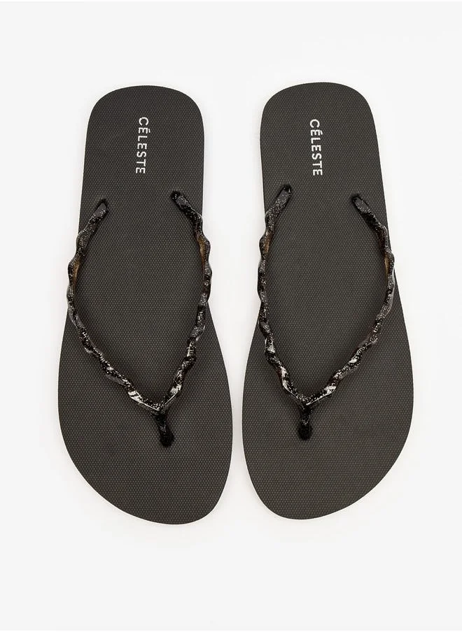 سيليست Women's Textured Flip Flops