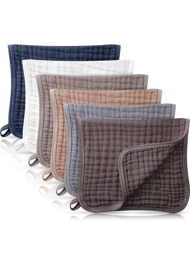 ايرينير 6 قطع كبيرة من مناشف الموسلين متعددة الألوان مقاس 20 × 10 بوصة، حفاضات من قماش التجشؤ، 6 طبقات ماصة، مناشف وجه للأطفال (ألوان بسيطة) - Image 1