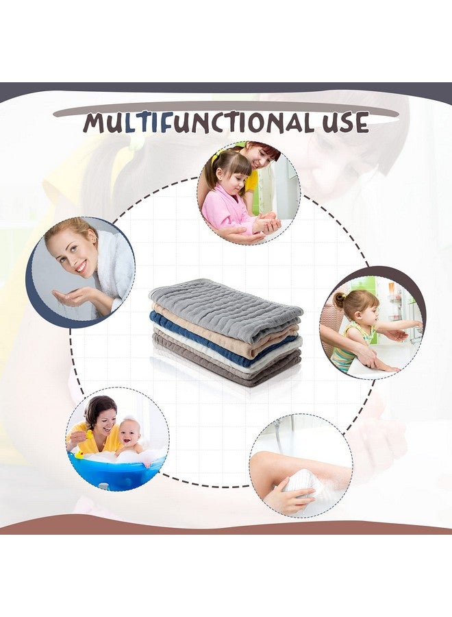 ايرينير 6 قطع كبيرة من مناشف الموسلين متعددة الألوان مقاس 20 × 10 بوصة، حفاضات من قماش التجشؤ، 6 طبقات ماصة، مناشف وجه للأطفال (ألوان بسيطة) - Image 4