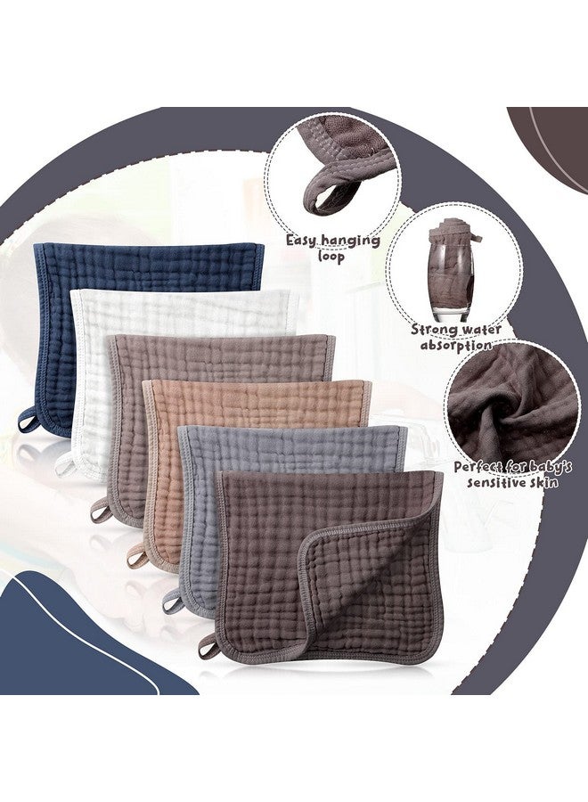 ايرينير 6 قطع كبيرة من مناشف الموسلين متعددة الألوان مقاس 20 × 10 بوصة، حفاضات من قماش التجشؤ، 6 طبقات ماصة، مناشف وجه للأطفال (ألوان بسيطة) - Image 3