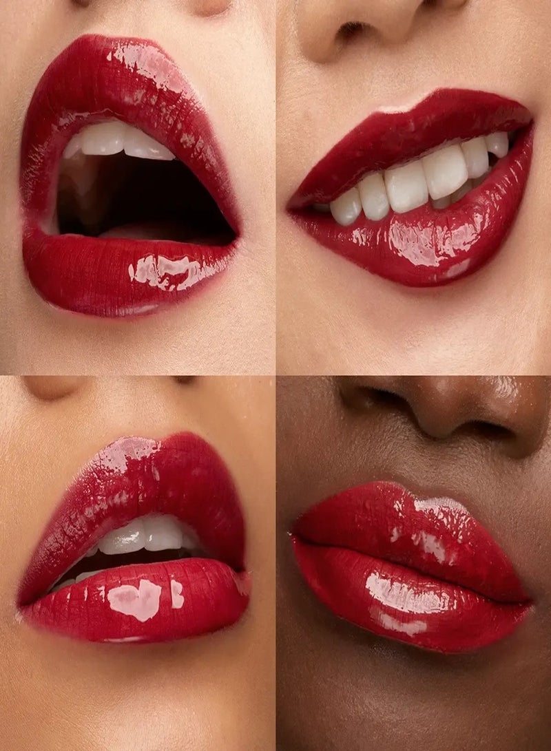 KIKO Milano Unlimited Double Touch 106 Satin Ruby Red Rich Liquid Lipstick with Transparent Gloss, Quick-Drying, Up to 16H Wear, 6 ml - Image 3