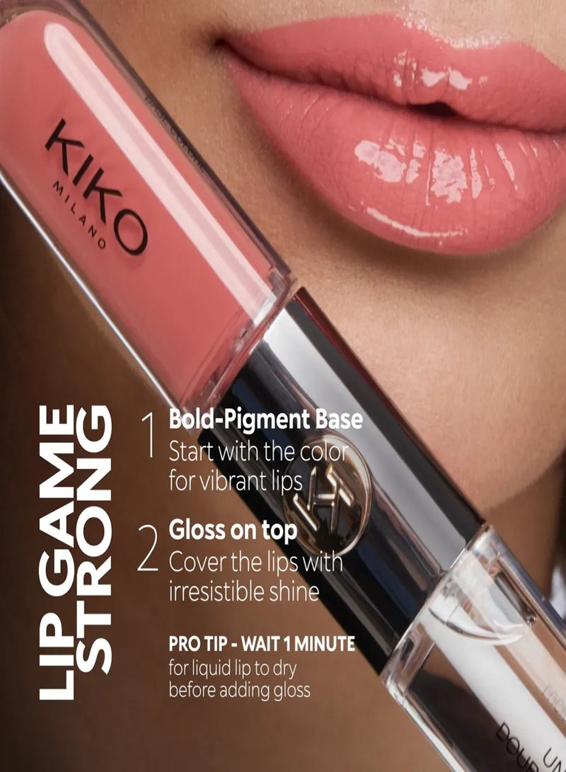 KIKO Milano Unlimited Double Touch 106 Satin Ruby Red Rich Liquid Lipstick with Transparent Gloss, Quick-Drying, Up to 16H Wear, 6 ml - Image 5