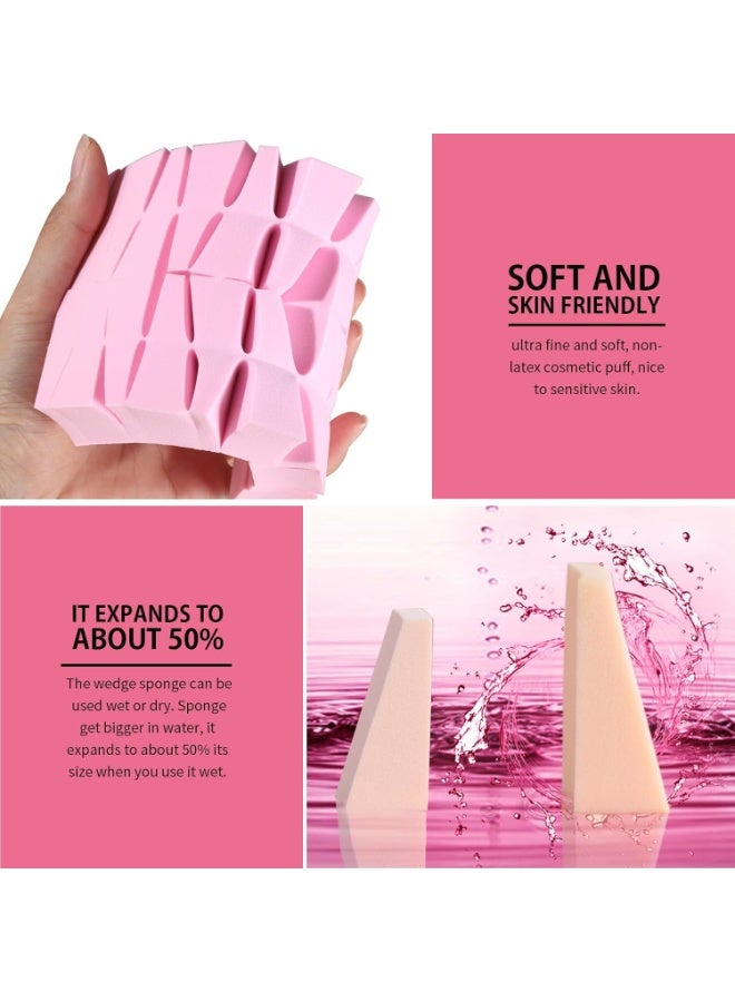 Teenitor 48 Pieces Makeup Sponge Blender For Face Curve Blending, Latex Free Small Wedge Shaped Smooth Apply Beauty Sponge Applicator For Liquid Cream Foundation Festival Makeup - Image 3