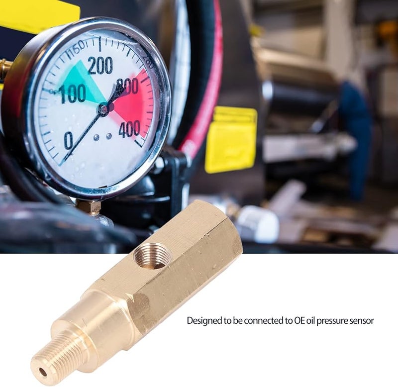 Brass T Piece Oil Pressure Gauge Adapter 1 8 Inch Universal Automotive Replacement - Image 5
