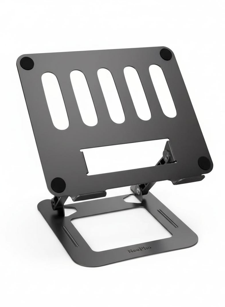 ني فو حامل معدني كامل للأجهزة اللوحية والهواتف المحمولة NP-T4 - حامل قابل للتعديل بزاوية 360 درجة مع قاعدة غير قابلة للانزلاق، وارتفاع مرن وتصميم مستقر - متوافق مع أجهزة iPad والأجهزة اللوحية وأجهزة الكمبيوتر المحمولة وأجهزة MacBook، قوي للغاية وذو قبضة قوية - Image 1