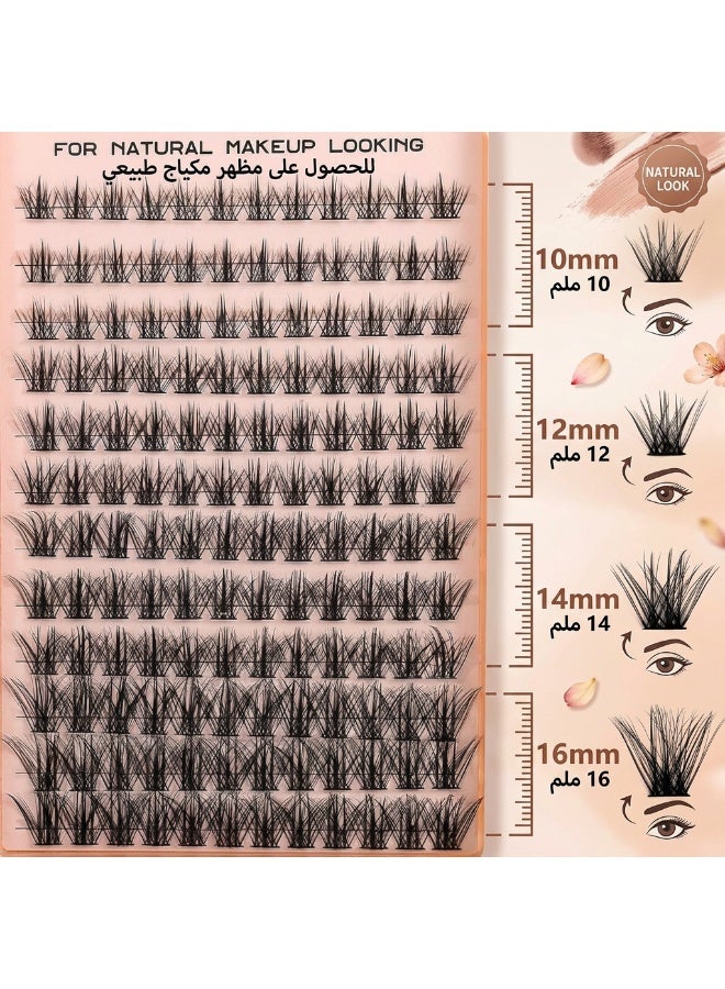 مجموعة وصلات رموش من ازوني، رموش فردية لاصقة ذات تجاعيد 40D بأطوال من 10-16 ملم، طبيعية ومقاومة للماء، رموش منفوشة مع لاصق رموش ومثبت وأداة تطبيق الرموش، مناسبة للاستخدام في المنزل - Image 4